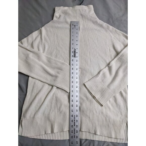 Talbots Sweater Cream Turtleneck Pullover Cotton Modal Blend Womens Lp - Picture 7 of 9